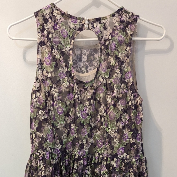 Minidress by freeway M purple floral, fully lined - Picture 3 of 8